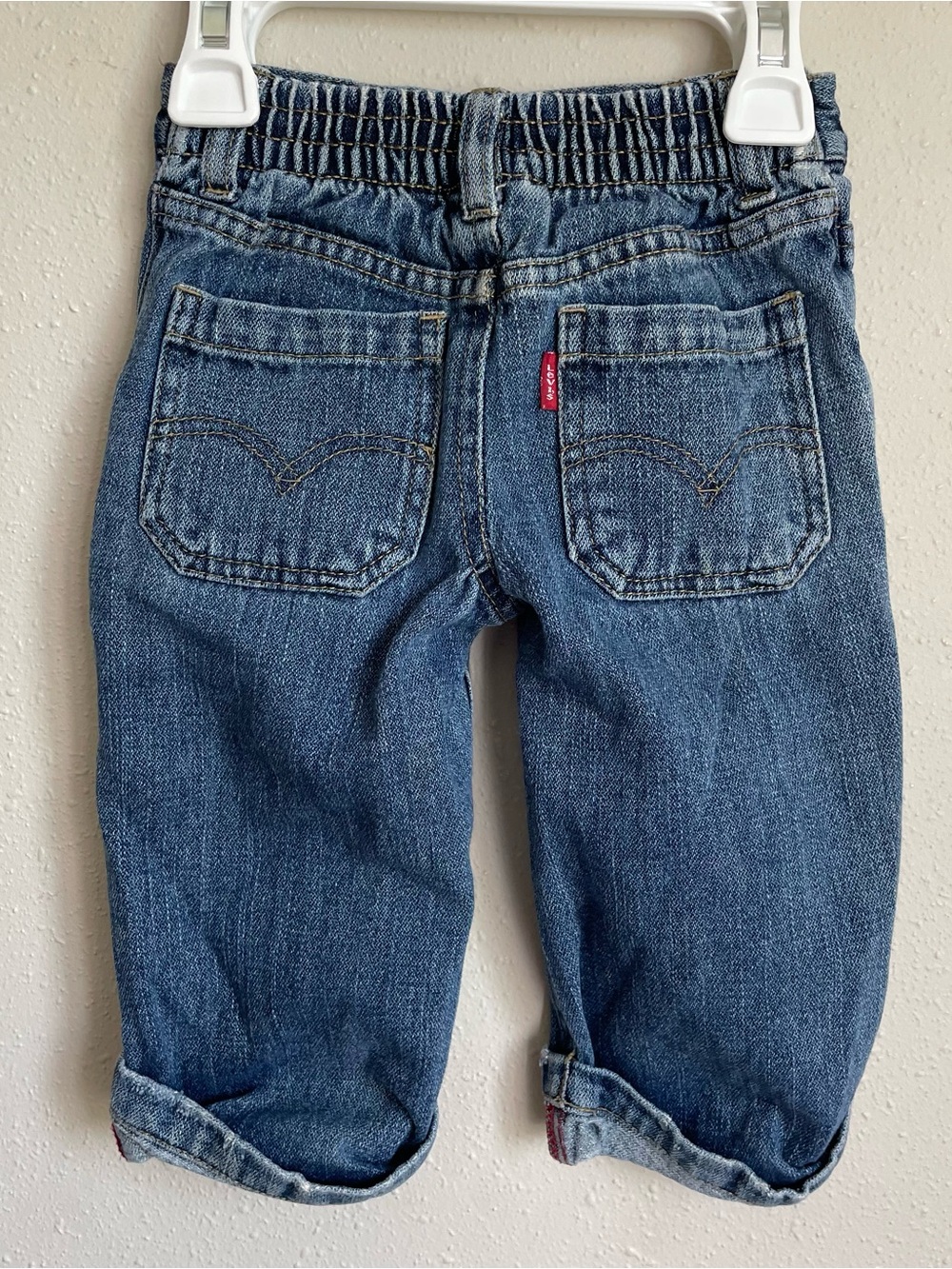 Y2K Levi's Medium Blue Baby Toddler Denim Jeans Rolled Cuffs